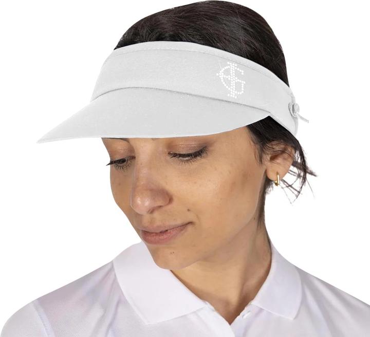 Actual product image Island Green Womens/Ladies Diamante Logo Golf Sun Visor (One size)
