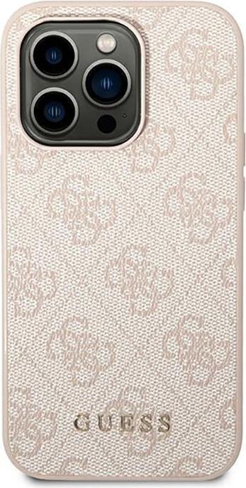 Actual product image Guess GUHCP14LG4GFPI iPhone 14 Pro 6.1" różowy/pink hard case 4G Metal Gold Logo (Apple iPhone 14 Pro)