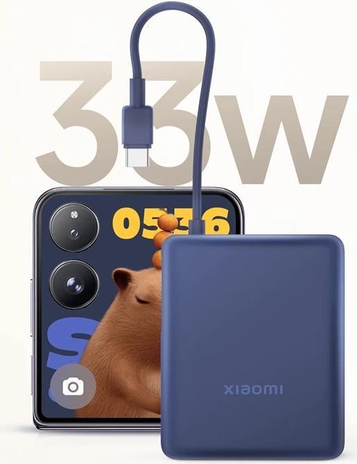 Produktbild Xiaomi 33W Power Bank 10000mAh (Integriertes Kabel) | Eisblau (10000 mAh, 36.50 W, 36.50 Wh)