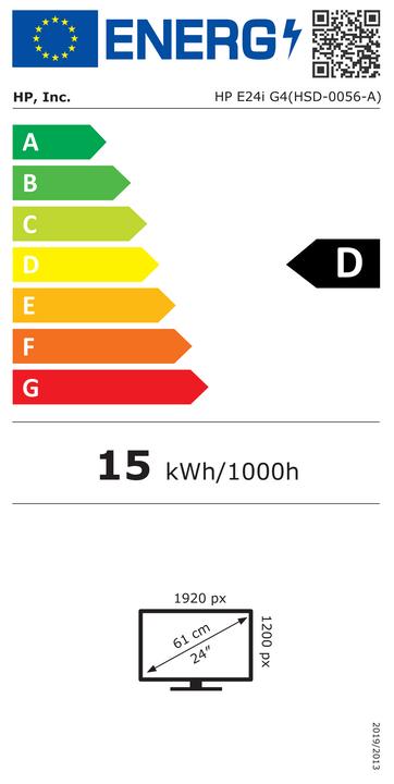 Etichetta energetica HP E24i G4 (1920 x 1200 pixel, 24")