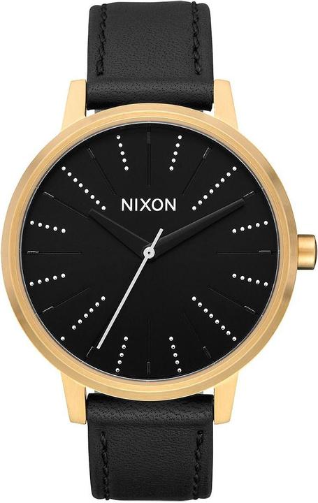 Nixon Kensington Leather Gold Black Silver (Analoguhr, 37 mm)