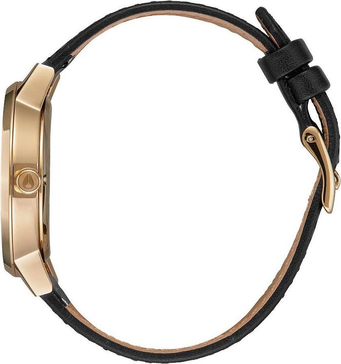 Actual product image Nixon Kensington Leather Gold Black Silver (Analogue wristwatch, 37 mm)