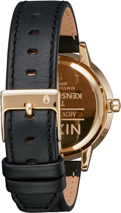 Actual product image Nixon Kensington Leather Gold Black Silver (Analogue wristwatch, 37 mm)