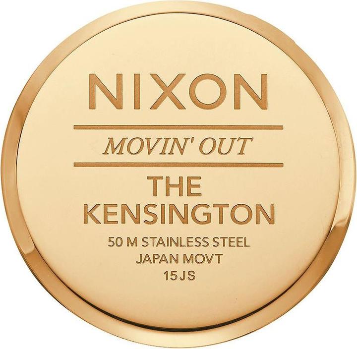 Actual product image Nixon Kensington Leather Gold Black Silver (Analogue wristwatch, 37 mm)