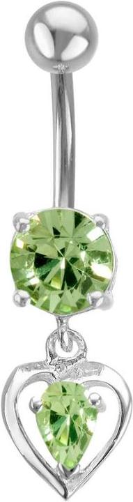 Bijouteria Bauchpiercing (Chirurgenstahl 316L, Silber 925, Zirkonia)