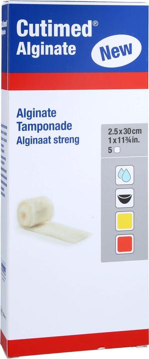 Actual product image BSN Cutimed Alginate 2,5x30cm Alginattamponade, 5 St TPO