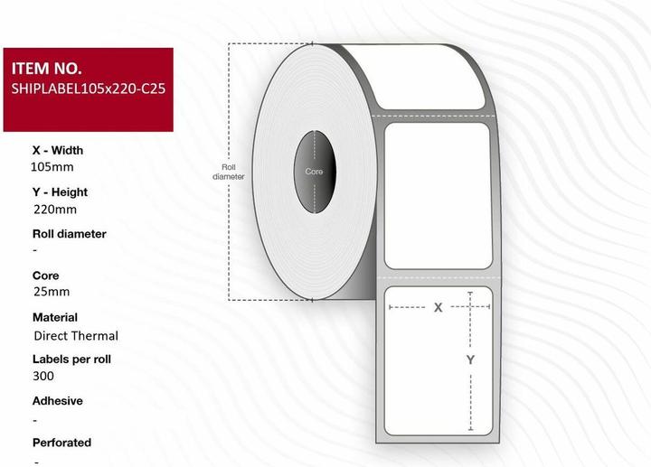 Actual product image Capture Ship-label 105 x 220mm, Core