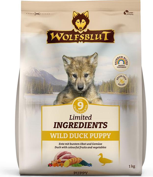 Produktbild Wolfsblut Limited Ingredients Puppy Wild Duck für Hunde 1 kg (Welpe + Kitten, 1 Stk., 1000 g)