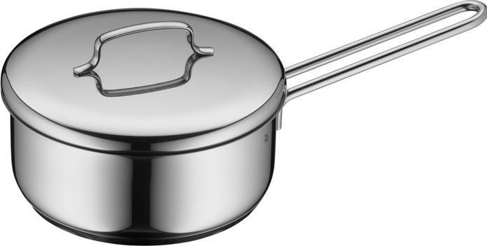 Stielkasserolle Topf klein 16cm Stieltopf Deckel Mini Induktion Edelstahl (16 cm, Kochtopf, Edelstahl)