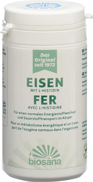 Produktbild Biosana Eisen mit L-Histidin Tabletten (120 Stk) (120 Stück, Tabletten, 80 g)