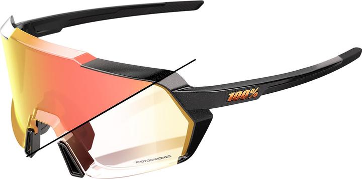 100% Korbin (gloss metallic black, Orange Flash Mirror Photochromic Lens)