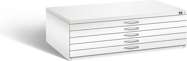 Immagine prodotto C+P Archivio per disegni, UNI A0, 5 cassetti, altezza 760 mm, bianco traffico.