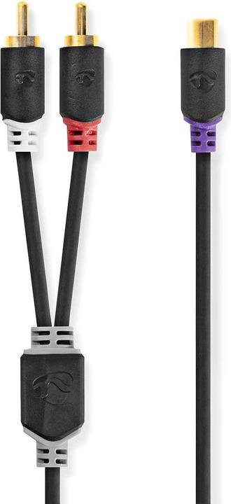 Actual product image Nedis Subwoofer cable 2 x cinch plug - cinch socket 0.2 m (0.20 m, Cinch)