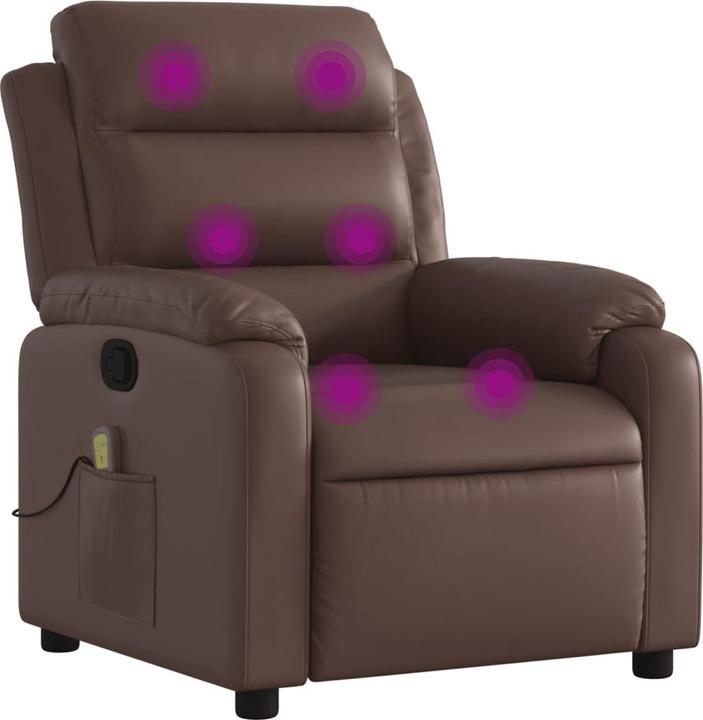 Actual product image VidaXL Massage armchair TV armchair Recliner armchair Brown imitation leather
