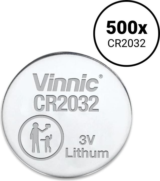 Produktbild Vinnic CR2032 Lithium Batterien - 500 Knopfzellen-Batterien (500 Stk., CR2032, 240 mAh)