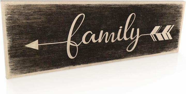 Actual product image Trenddeko Family with arrow (30 x 10 cm)