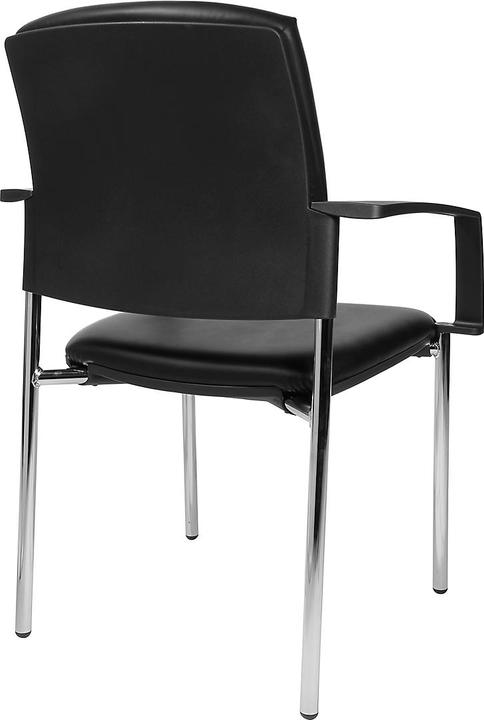 Image du produit Topstar Siège visiteur BtoB 10, piétement 4 pieds, revêtement similicuir, empilable, accoudoirs