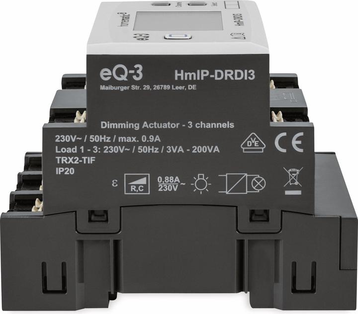 Immagine prodotto Homematic IP Attuatore di regolazione per montaggio su guida top-hat 3-fold (Attuatore dimmerabile)