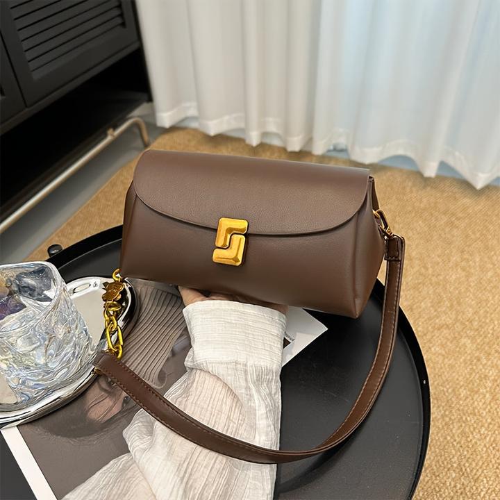 Produktbild Only-Bags.Store Elegante schwarze Kunstleder-Kreuztasche, einfarbig, verstellbarer Riemen, Reissverschluss