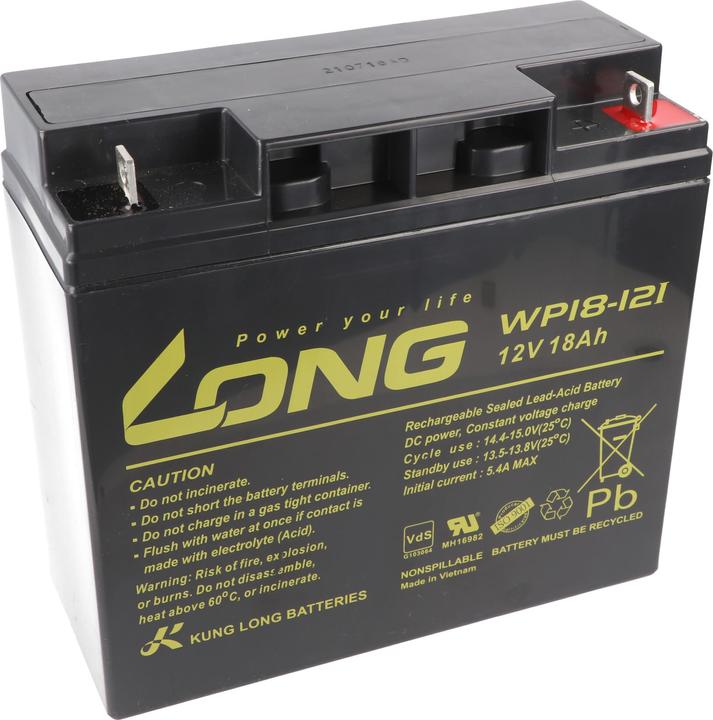 Kung Long Akku WP18-12I / M5 Flachpol (12 V, 18 Ah)