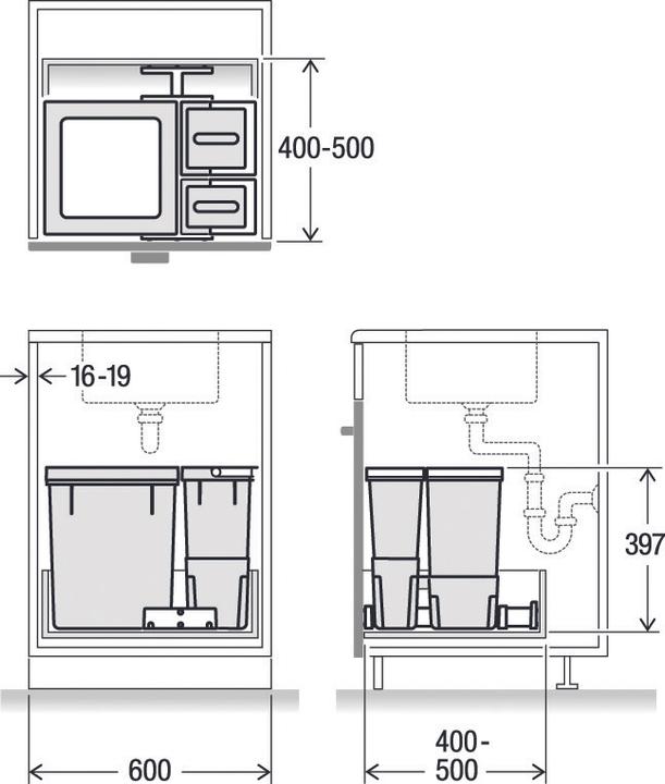 Image du produit Müllex Kehrichtbehälter X-LINE X60 (58.30 l)