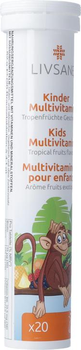 Image du produit Livsane Multivitamines pour enfants arôme fruits exotiques cpr eff (20 pièce(s), Cachets, Comprimé effervescent, 101 g)