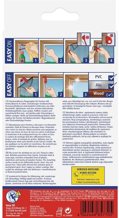 Actual product image tesa Insect screen COMFORT for windows, with Velcro tape, self-adhesive, without drilling (170 x 180 cm)