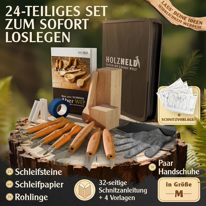 Produktbild Holzheld 24-teiliges Schnitzwerkzeug-Set
