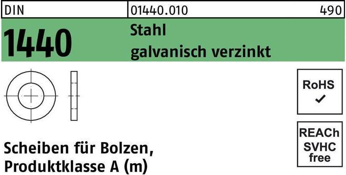 Actual product image Washer DIN 1440 f.Bolt 32 x 50 x 5 Galvanised steel