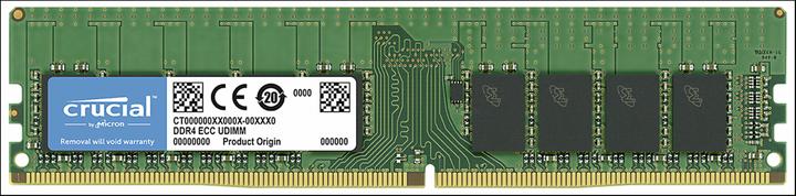 Crucial 16GB DDR4 2400 MT/s UDIMM 288pin DR x8 CL19 VLP ECC (1 x 16GB, 2666 MHz, DDR4-RAM, DIMM)