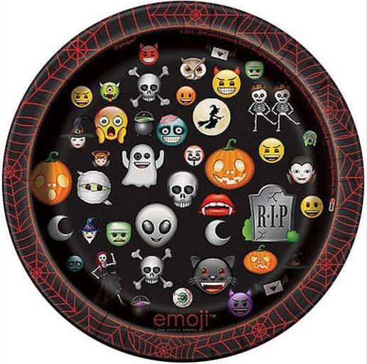 Unique Party Emoji dessert plate Halloween 8-pack paper