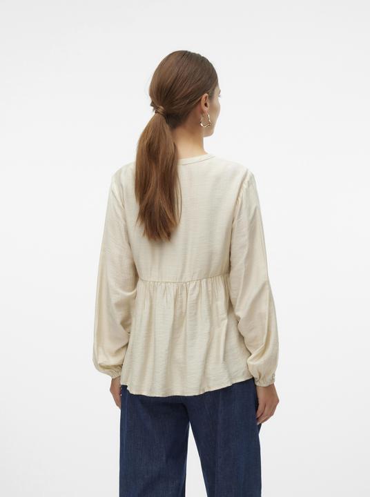 Image du produit Mamalicious Coupe normale Col mandarin Poignets élastiques Top manches ballon Blouse (M)