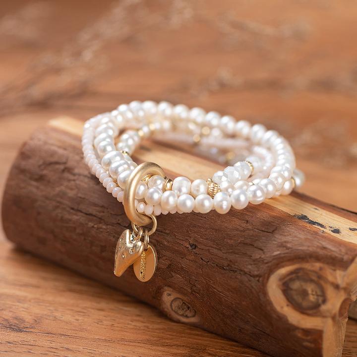 Image du produit Andreani Bracelet avec de véritables perles d'eau douce (80 cm, Pierres)