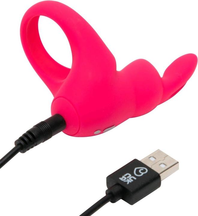 Actual product image Happy Rabbit Rechargeable Vibrating Rabbit Cock Ring Pink (3 cm)