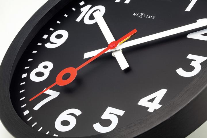 Actual product image Nextime Wall clock Station Ø 35 cm, black, shape: Round (35 cm)