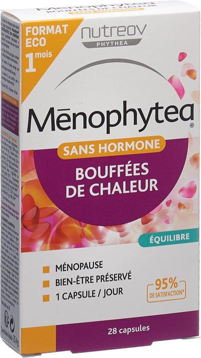 Actual product image Ménophytea Hot flashes capsule without hormones (28 Piece, Capsules, 45 g)