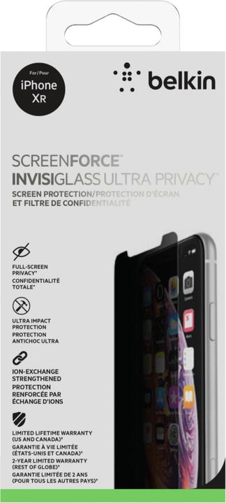 Actual product image Belkin InvisiGlass (1 Piece, Apple iPhone XR)
