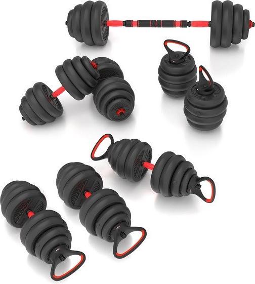 Immagine prodotto HMS SET DI PESI 6IN1 SGN1340 (BILANCIERE MANUBRIO E KETTLEBELL) 40KG (1 x 4 kg)