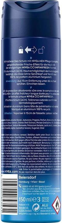 Immagine prodotto NIVEA Deo Fresh Active Spray Uomo 150 ml (Getto vaporizzato, 150 ml)