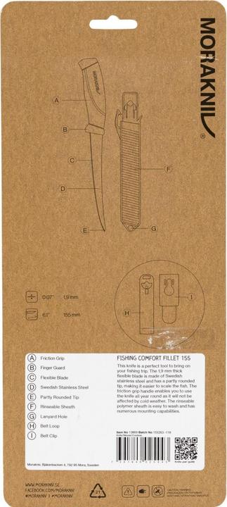 Actual product image Morakniv Fishing Comfort Fillet 155 (15.50 cm)