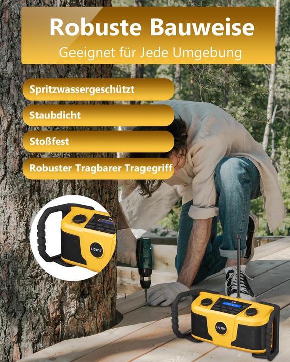 Produktbild Ueme Baustellenradio mit DAB+ und Bluetooth (DAB+, Bluetooth)