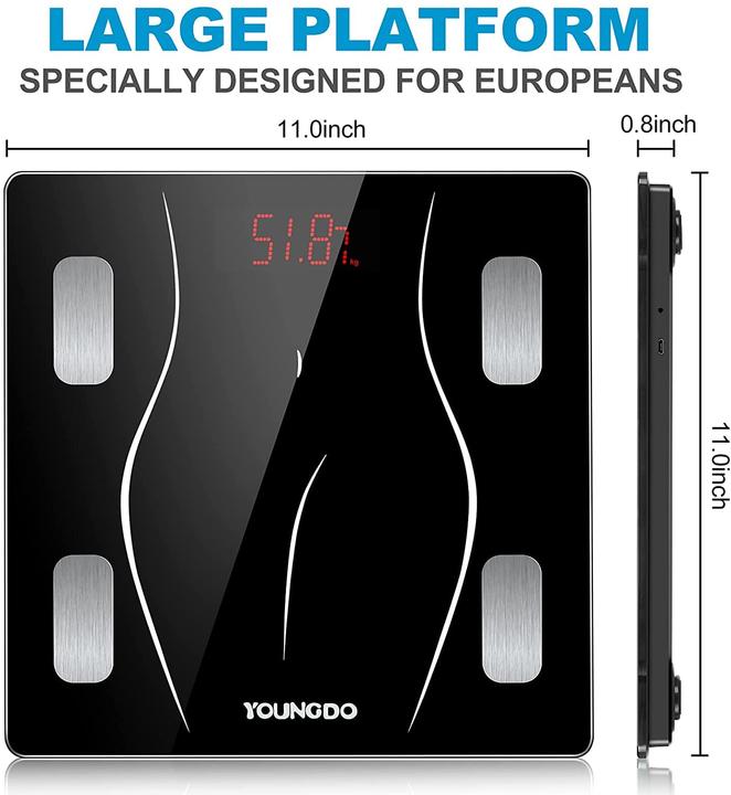 Actual product image Youngdo Body fat scale 30x30cm, with app