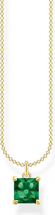 Thomas Sabo Kette mit grünem Stein gold (925er Silber, 18-Karat Vergoldung, 40 - 45 cm)