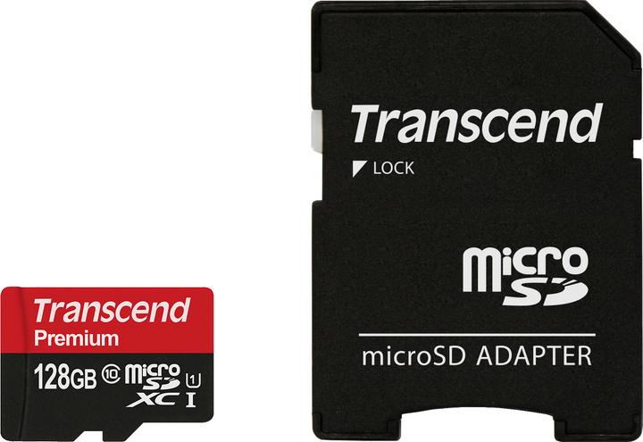 Produktbild Transcend microSDXC 400x mit Adapter (128 GB, microSDXC, U1, UHS-I)