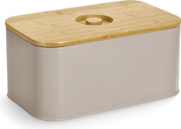 Produktbild Zeller Present Brotkasten m. Bambusdeckel, Metall, beige