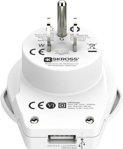 Immagine prodotto Skross Reiseadapter World USA mit USB Ladegerät, Anzahl Pole