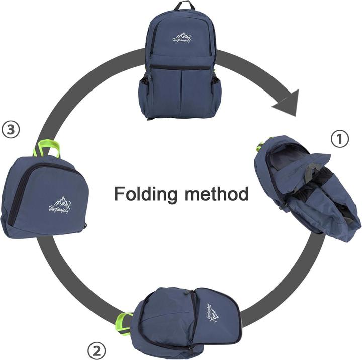 Produktbild Intirilife Faltbarer Rucksack in Dunkelblau (36 l)