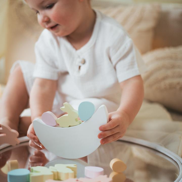 Produktbild Activity Board Hölzernes Balance-Spielzeug, Kleinkind-Spielzeug, Stapeln von Hasen, Geschenke für Kinder