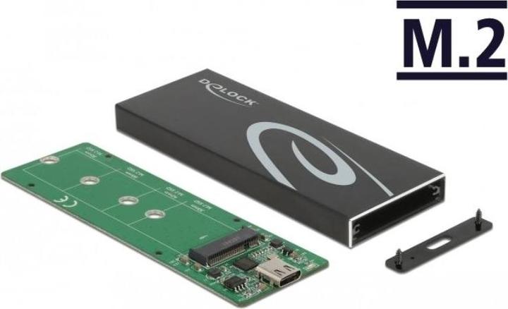 Productafbeelding Delock Externe behuizing voor M.2 SATA SSD met USB Type-C™ aansluiting (M.2 2280, M.2 2260, M.2 2242, M.2 2230)