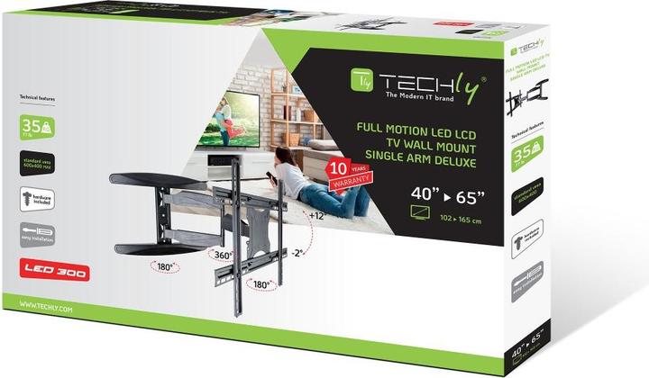 Image du produit Techly Ultra mince Full Motion (Mur, 65", 35 kg)